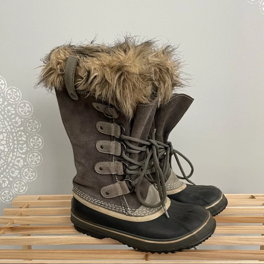 Sorel Joan of Arctic Tall Waterproof Winter Fur Boots Size 6.5
